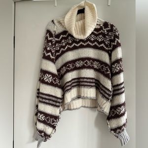 Free people cropped turtle neck sweater